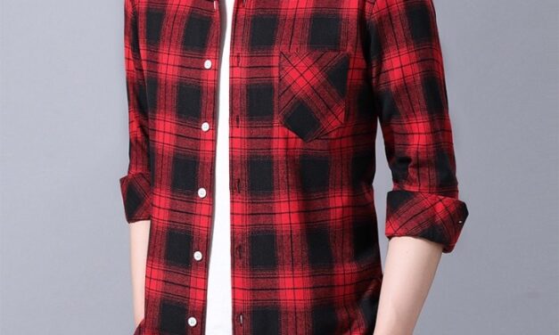 Mens Red Plaid Dress Shirt Stylish and Versatile Addition to Your Wardrobe