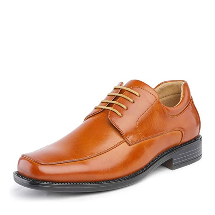 Mens brown square toe dress shoes