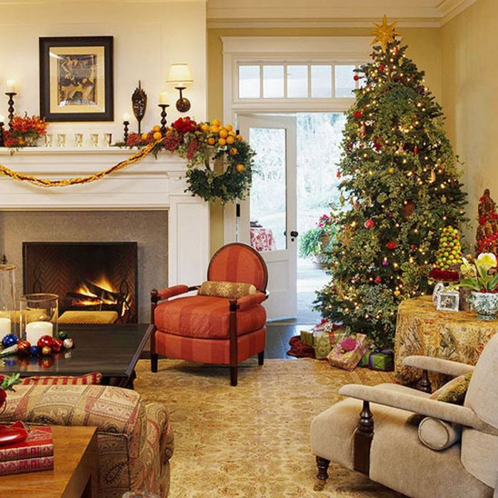 How to decorate a living room at christmas