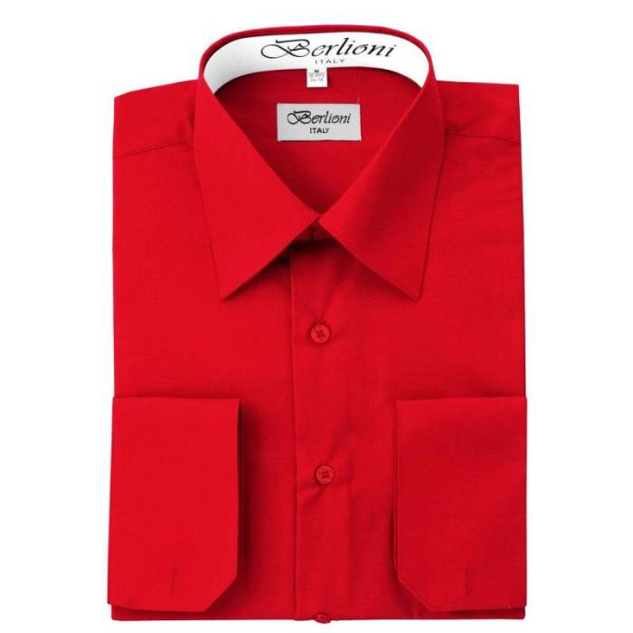 Dark red dress shirt mens