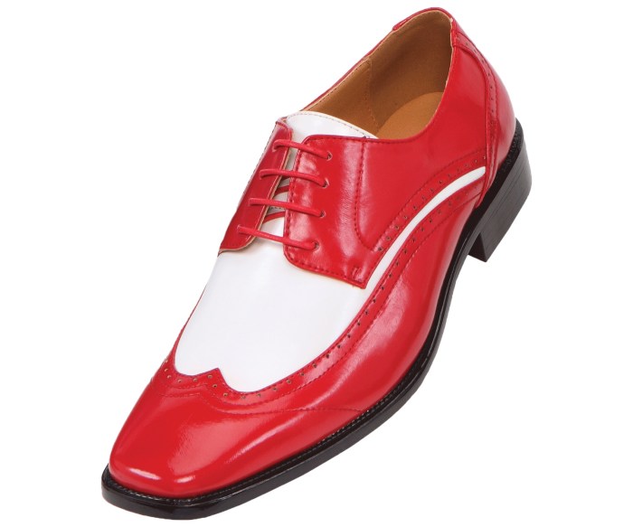 Red and white mens dress shoes Stylish and Bold Footwear Choice