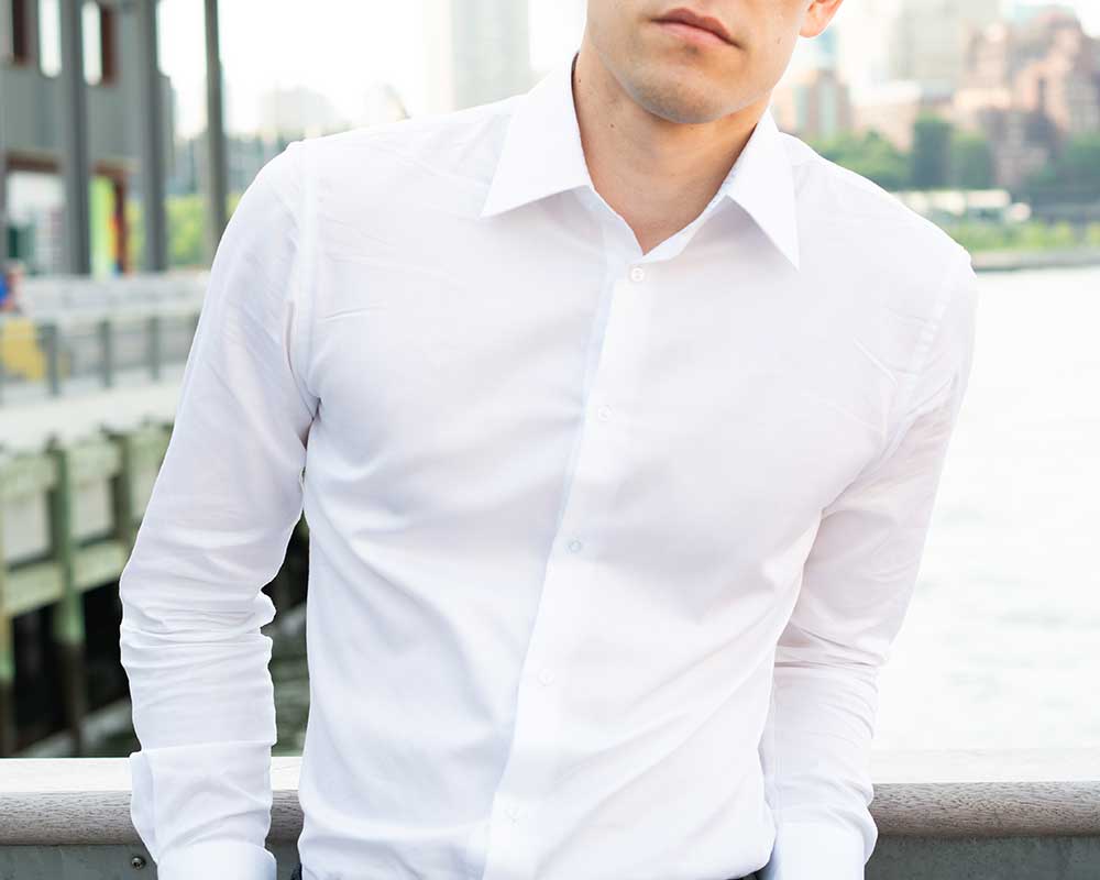 Mens white fitted dress shirts