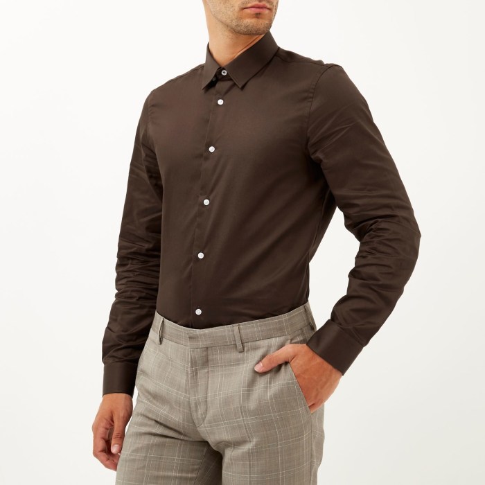 Brown dress shirt mens