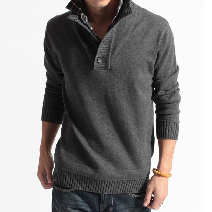 Men dress shirt with sweater